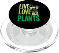 T-Shirt Live Love Plants Plant Lover Monstera Succulent PopSockets PopGrip pour MagSafe