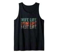 T-Shirt « Living My Best Life » avec Inscription « Wife Life Mom Life Best Life Débardeur