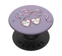 T-Shirt Locket Art Book and Tea Lover PopSockets PopGrip Adhésif