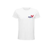 T-Shirt Logo Avant « Papa Poule » - Un Cadeau Rempli d'amour (FR/ES, Alpha/Lettres, L, Taille Normale, Taille Normale, Blanc)