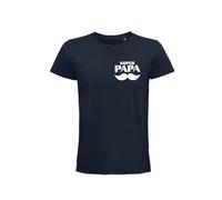 T-Shirt Logo « Super Papa » - Un Cadeau Spécial pour Un Père Spécial (FR/ES, Alpha/Lettres, M, Taille Normale, Taille Normale, Bleu)