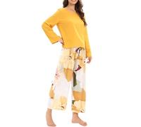 T Shirt Long Pyjama Femme, Chaud Lingerie Hiver D'intérieur Ensembles 2025 Nouveaux Vêtements De Nuit 2 Pièces Set Confortable Night Suit De Pyjama Manches Longues Longue Pantalon Coton Sleepwear