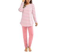 T Shirt Long Pyjama Femme, Chaud Lingerie Hiver D'intérieur Ensembles 2025 Nouveaux Vêtements De Nuit 2 Pièces Set Confortable Night Suit De Pyjama Manches Longues Longue Pantalon Coton Sleepwear