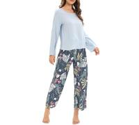 T Shirt Long Pyjama Femme, Chaud Lingerie Hiver D'intérieur Ensembles 2025 Nouveaux Vêtements De Nuit 2 Pièces Set Confortable Night Suit De Pyjama Manches Longues Longue Pantalon Coton Sleepwear