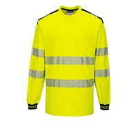 Portwest PW3 T-Shirt Haute Visibilité ML, Couleur: Jaune/Noir, Taille: 4XL, T185YBR4XL