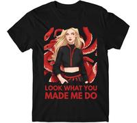 T Shirt Look What You Made Me Do Fit Casual Graphic Short Sleeve Tops Black L