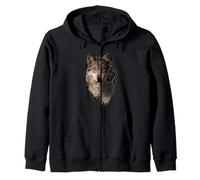 T-Shirt Loup Marron 3D regardant Les Loups drôles Cadeaux T-Shirts Sweat à Capuche