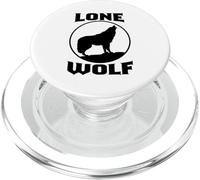 T-Shirt Loup Solitaire sur Lune Nature Wildlife PopSockets PopGrip pour MagSafe
