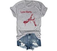 T-shirt Love Hurts, T-shirt Praying Mantis, Love Hurts, Funny Praying Mantis Valentine, Love Hurts Tee, gris, XL