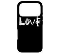 T-Shirt Love Weapons Guns Grenades Couteaux Fusil d'assaut Coque pour iPhone 17 Pro