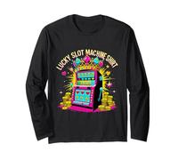 T-Shirt Lucky Slot Machine Vegas Casino Crown Manche Longue