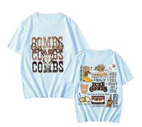 T Shirt Luke Combs Tour Imprimé Chanteur Manches Courtes Style Hip Hop Décontracté Grande Taille Coton Unisexe-Blue||l