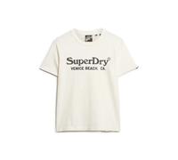 T-shirt mÃ©tallisÃ© dÃ©contractÃ© femme Superdry Venue Beige S
