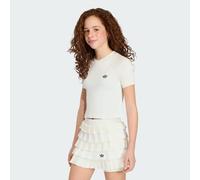 Adidas Originals Slim Knitted 3 Stripes Short Sleeve T-shirt Blanc 7-8 Years Fille