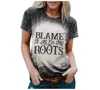 T-Shirt Manche Longue Femme Les femmes pourraient être une gare un peu jour dames décontracté col rond à manches courtes haut drôle monogramme impression conception drôle t petit haut(Grey,XL)