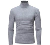 T Shirt Manche Longue Homme à Col Roulé, Haut Grande Taille Homme Slim Fit éLastique Couleur Unie Top DéContracté Basique Chic Et éLéGant Tunique L’Automne Et L’Hiver Le Quotidien Les Rendez Vous