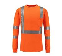 T Shirt Manche Longue Homme RéFléChissant Top Col Rond De SéCurité Haute Visibilité Haut à SéChage Rapide Respirant Patchwork Chemises DéContracté Classique Basique Chic Travail Blouse