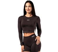 T-shirt manche longues femme Nebbia Power Crop Top Marron S