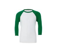 T-shirt manches 3/4 Bella + Canvas Baseball Blanc L