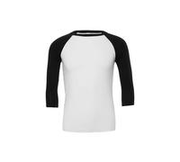 T-shirt manches 3/4 Bella + Canvas Baseball Blanc XL