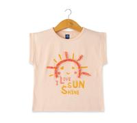 T-shirt Manches Courtes 100% Coton Fille Rose Pale 3A