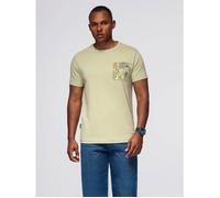 T-shirt Manches Courtes avec Poche Imprimée - Ombre - Pour Homme - Olive clair S