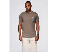T-shirt Manches Courtes avec Poche Imprimée - Ombre - Pour Homme - Olive foncé S
