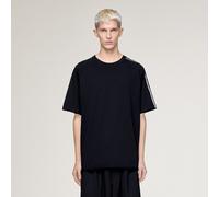 T-SHIRT MANCHES COURTES BORDS BRUTS 3 BANDES Black S