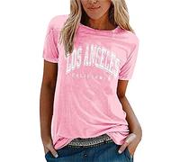 T-Shirt Manches Courtes Col Rond Femme Grande Taille Été Ample Tee Shirt Femme Chic Et Elegant Haut Décontracté Imprimé De Lettres Chemisier Femme Sexy Blouse Sport Lache Sportswear Ample Top Tunique