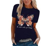 T-Shirt Manches Courtes Col Rond Femme Grande Taille Été Ample Chic Et Elegant Haut Décontracté Imprimé De Lettres Chemisier Sexy Blouse Sport Lache Sportswear Top Tunique