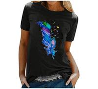 T-Shirt Manches Courtes Col Rond Femme Grande Taille Été Ample Chic Et Elegant Haut Décontracté Imprimé De Lettres Chemisier Sexy Blouse Sport Lache Sportswear Top Tunique