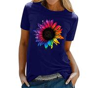 T-Shirt Manches Courtes Col Rond Femme Grande Taille Été Ample Tee Shirt Femme Chic Et Elegant Haut Décontracté Imprimé De Lettres Chemisier Femme Sexy Blouse Sport Lache Sportswear Ample Top Tunique