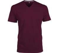 T-Shirt Manches Courtes Col V - K357 - Rouge Bordeau - Homme