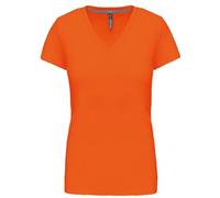 T-Shirt Manches Courtes Col V - K381 - Orange - Femme