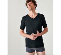 T-shirt manches courtes - Damart - T-shirt col V manches courtes maille classique Thermolactyl - Noir M