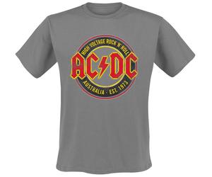 T-Shirt Manches courtes de AC/DC - High Voltage - Rock 'N' Roll - Australia Est. 1973 - S à XXL - pour Homme - gris XL