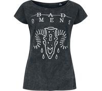 T-Shirt Manches courtes de Bad Omens - Ram Skull - S à 4XL - pour Femme - noir S