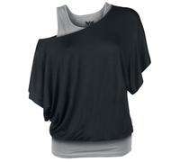T-Shirt Manches courtes de Black Premium by EMP - When The Heart Rules The Mind - S à 5XL - pour Femme - noir/gris XL
