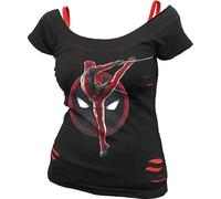 T-Shirt Manches courtes de Deadpool - Deadpool - Pose - 2 in1 Red Ripped Top - L - pour Femme - noir L