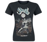 Ghost Dance Macabre Femme T-Shirt Manches Courtes Noir 100% Coton Regular/Coupe Standard