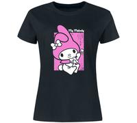 T-Shirt Manches courtes de Hello Kitty - Hello Kitty & Ses Amis - My Melody - L à XXL - pour Femme - noir L