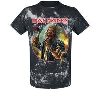 Iron Maiden Axe Eddie Blacksplattered Homme T-Shirt Manches Courtes Noir/Gris