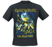 Iron Maiden Live After Death Homme T-Shirt Manches Courtes Noir 100% Coton Regular