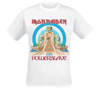 T-Shirt Manches courtes de Iron Maiden - Powerslave World Slavery Tour 1984-1985 - S à 5XL - pour Homme - blanc 5XL