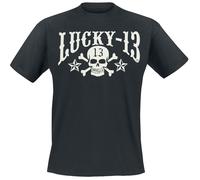 T-Shirt Manches courtes de Lucky 13 - Skull Stars - S à 4XL - pour Homme - noir S