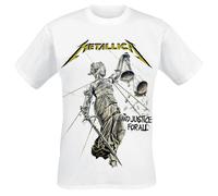 Metallica T-shirt Justice Homme Manches courtes 100% coton Blanc M Coupe standard