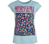 T-Shirt Manches courtes de Nirvana - Coloured Flowers - S à XXL - pour Femme - bleu L