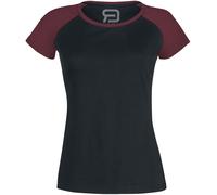 T-Shirt Manches courtes de RED by EMP - Raglan Road - Manches Courtes - S à 5XL - pour Femme - noir/bordeaux M