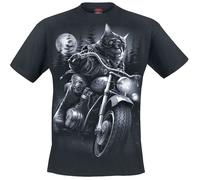 Spiral T-shirt homme Nine Lives – manches courtes 100% coton coupe standard Noir L