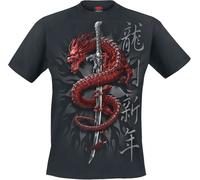 T-Shirt Manches courtes de Spiral - Oriental Dragon - S à 4XL - pour Homme - noir S